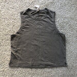 Lululemon Gray Classic-Fit Cotton-Blend Tank Top Size 8